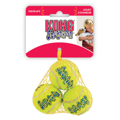 Kong AirDog Squeaker Tennis Ball XSmall 3PK