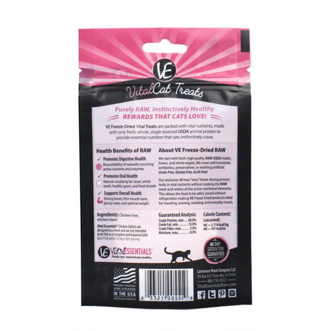 Vital Essentials Chicken Giblets Freeze-Dried Grain Free Treats, 1 oz - Image 2
