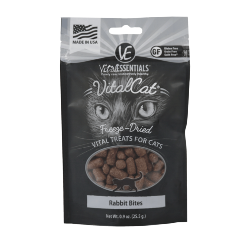 Vital Essentials Freeze-Dried Grain Free Bites Rabbit Cat Treats, 0.9 oz