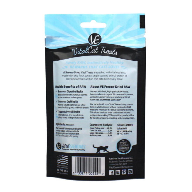 Vital Essentials Minnows Freeze-Dried Grain Free Treats, 0.5 oz - Image 2