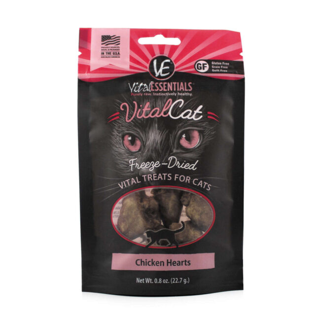 Vital Essentials Chicken Hearts Freeze-Dried Grain Free Treats, 0.8 oz