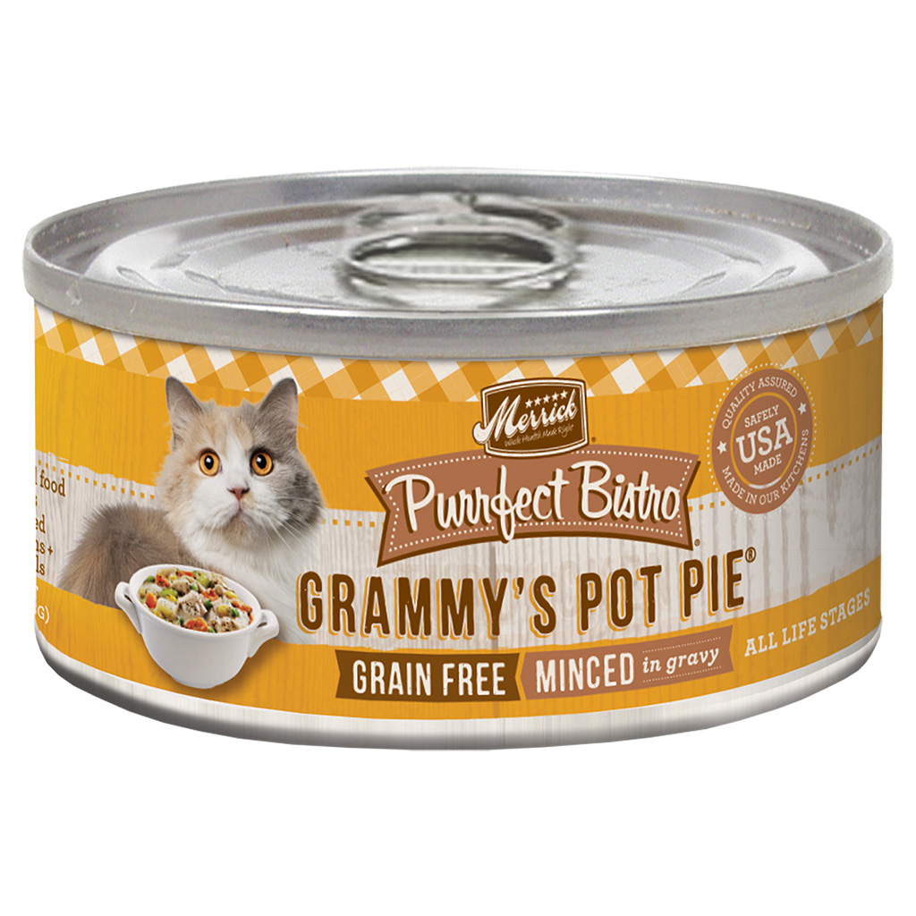 Merrick Purrfect BistroGrammy s Pot Pie Minced in Gravy 3OZ Cat and Kitten Food Merrick Cat Food All For Pets