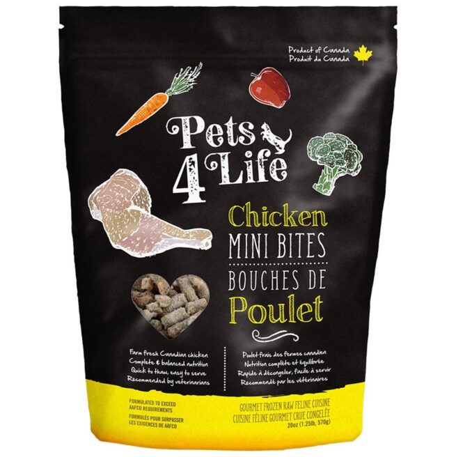 Pets 4 Life Frozen Cat  Raw Chicken 1.25LB