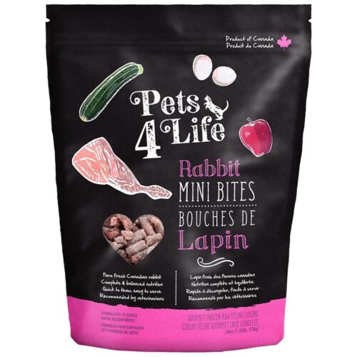 Pets 4 Life Frozen Cat Raw Rabbit 1.25LB