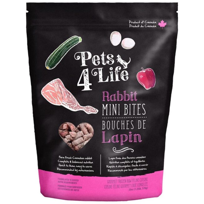 Pets 4 Life Frozen Cat Raw Rabbit 1.25LB