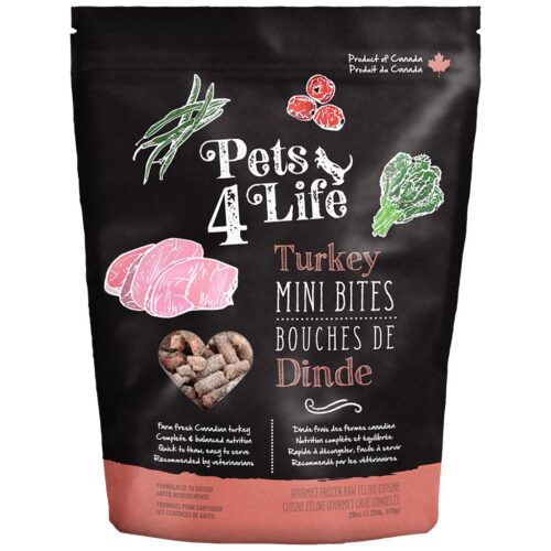 Pets 4 Life Frozen Cat Raw Turkey 1.25LB