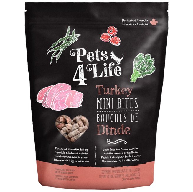 Pets 4 Life Frozen Cat Raw Turkey 1.25LB