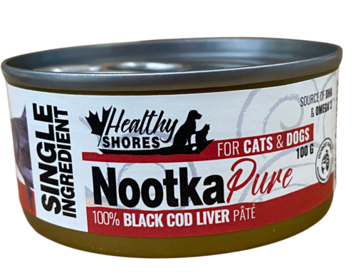 HEALTHY SHORES Nootka Pure Black Cod Liver Dog & Cat Food 100g