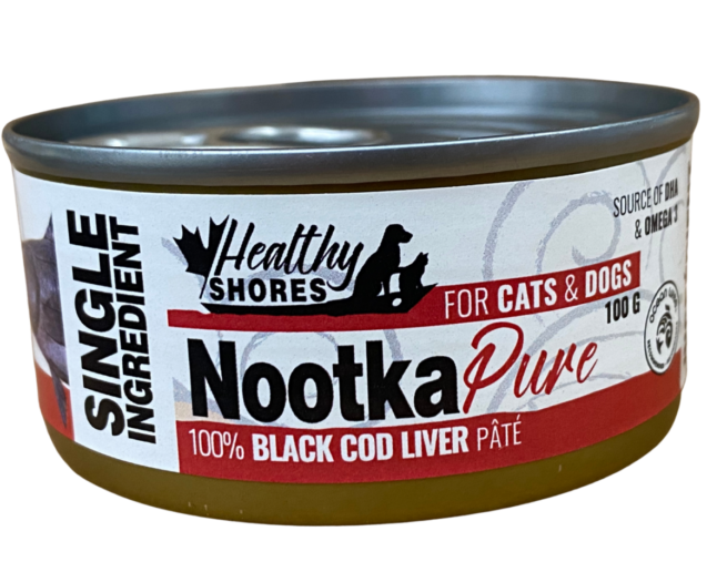 HEALTHY SHORES Nootka Pure Black Cod Liver Dog & Cat Food 100g