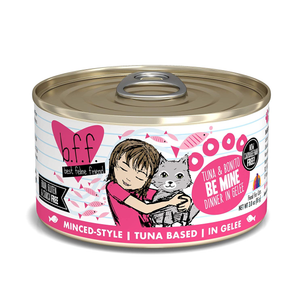 BFF Tuna & Bonito Be Mine 3 oz, All for Cats, BFF Cat Food, Cat and