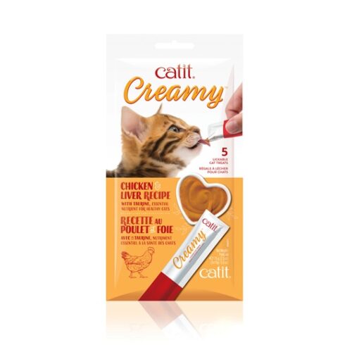 Catit Creamy Lickable Cat Treat - Chicken & Liver Flavour - 5 pack