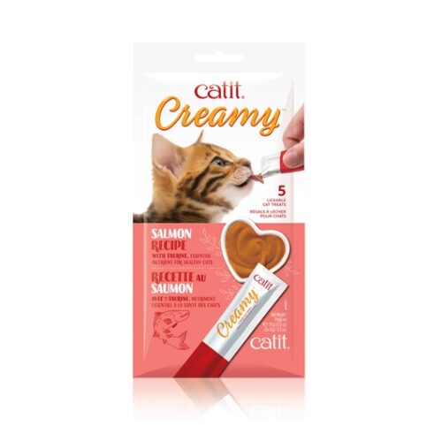 Catit Creamy Lickable Cat Treat - Salmon Flavour - 5 pack