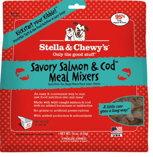 Dog-Food-Freeze-Dried-Salmon-Cod-Meal-Mixers-18OZ