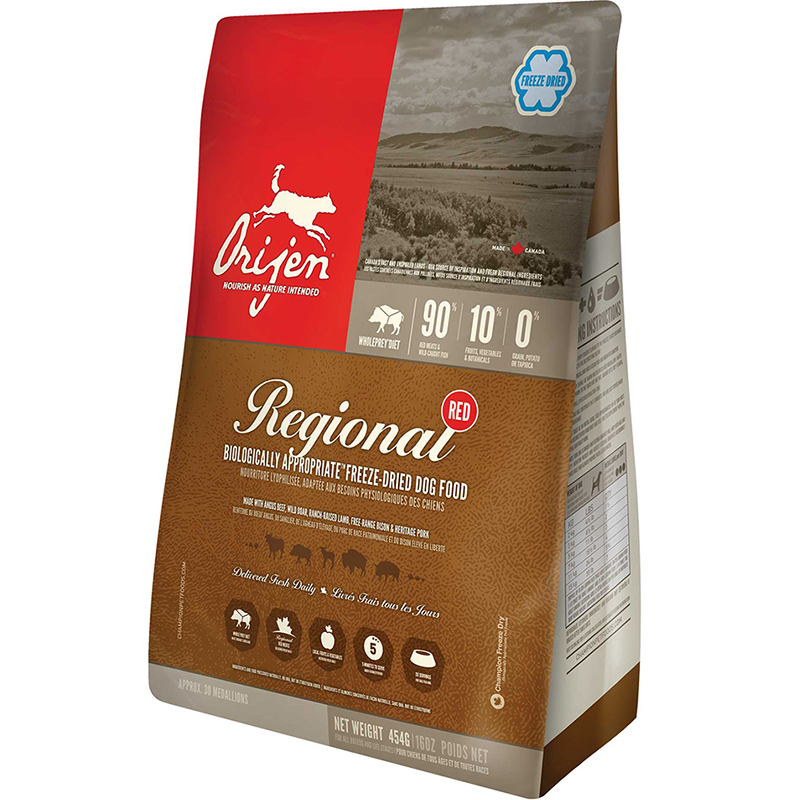 Orijen Regional Red Freeze-Dried Dog Food, All for Dogs, Dog and Puppy ...