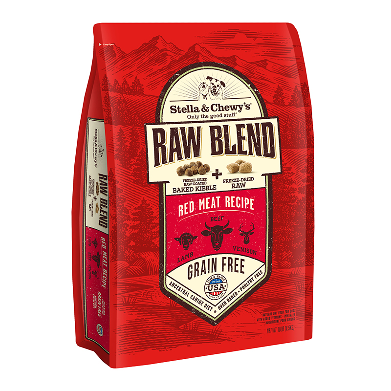 Stella & Chewy's Raw Blend Kibble Red Meat Recipe 10LB, All for Dogs