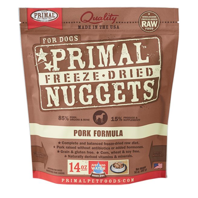 Primal Raw Freeze-Dried Canine Pork Nuggets 3lb
