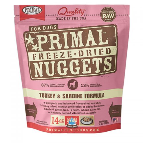 Primal Raw Freeze-Dried Canine Turkey & Sardine Nuggets 3lb