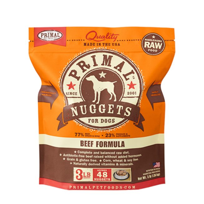 Primal Raw Frozen Canine Beef Patties 6lb