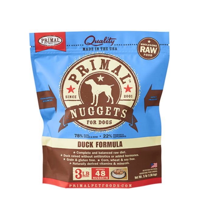 Primal Raw Frozen Canine Duck Patties 6lb