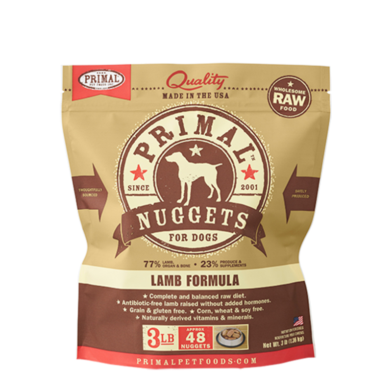 Primal Raw Frozen Canine Lamb Patties 6lb, All for Dogs