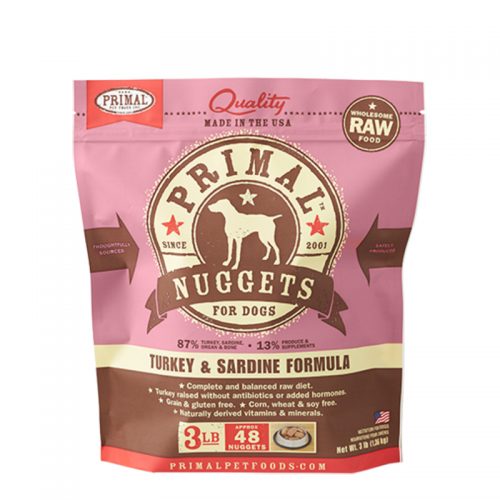 Primal Raw Frozen Canine Turkey & Sardine Chubs 2lb