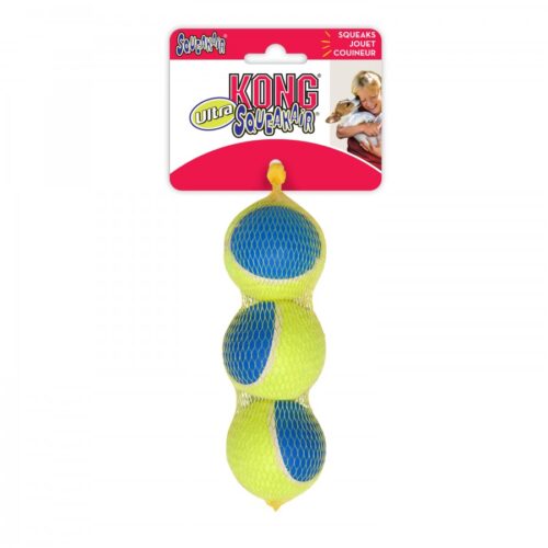 Kong AIR DOG Ultra SqueakAir Ball 3 pk Med